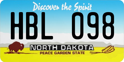 ND license plate HBL098