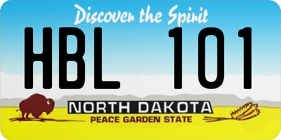 ND license plate HBL101