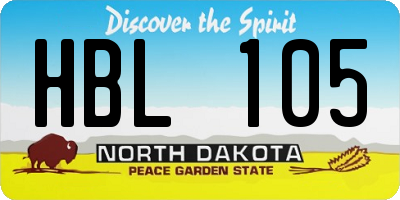 ND license plate HBL105