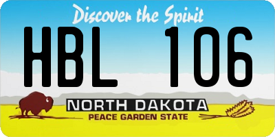 ND license plate HBL106