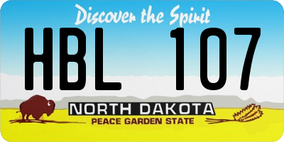 ND license plate HBL107