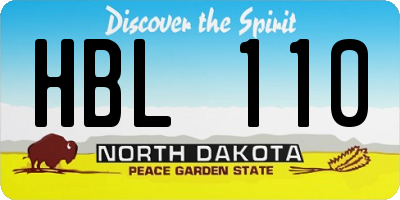 ND license plate HBL110