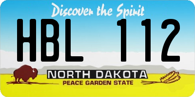 ND license plate HBL112