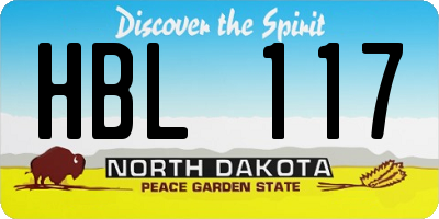 ND license plate HBL117