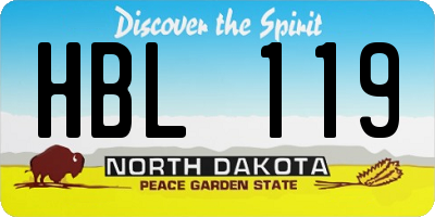 ND license plate HBL119