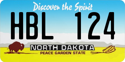 ND license plate HBL124