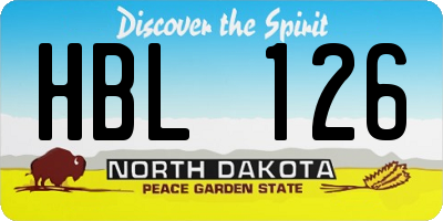 ND license plate HBL126