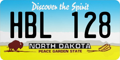 ND license plate HBL128