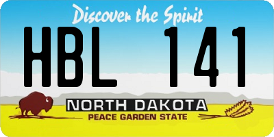 ND license plate HBL141