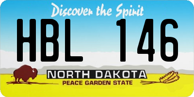 ND license plate HBL146