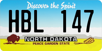 ND license plate HBL147