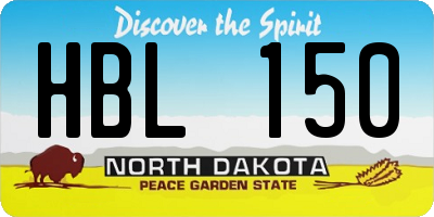 ND license plate HBL150