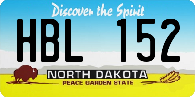 ND license plate HBL152