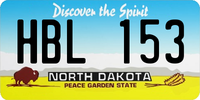 ND license plate HBL153