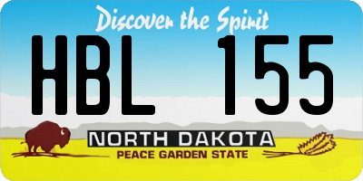 ND license plate HBL155