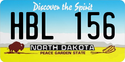 ND license plate HBL156