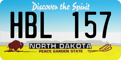 ND license plate HBL157