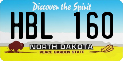 ND license plate HBL160