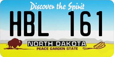 ND license plate HBL161