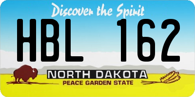 ND license plate HBL162