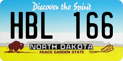 ND license plate HBL166