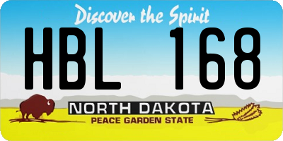 ND license plate HBL168