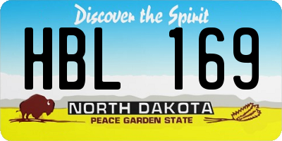 ND license plate HBL169