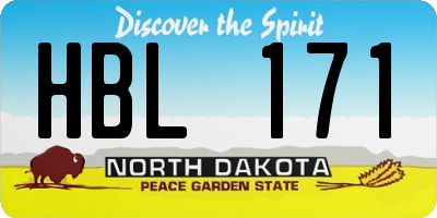 ND license plate HBL171