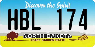 ND license plate HBL174