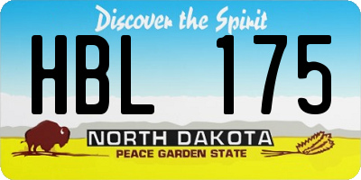 ND license plate HBL175