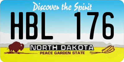 ND license plate HBL176