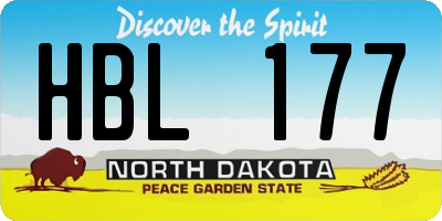 ND license plate HBL177