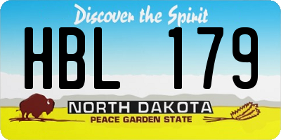 ND license plate HBL179