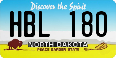 ND license plate HBL180