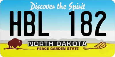 ND license plate HBL182