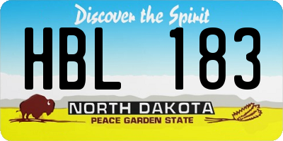 ND license plate HBL183
