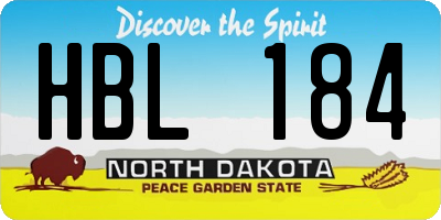 ND license plate HBL184