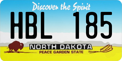 ND license plate HBL185