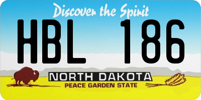 ND license plate HBL186