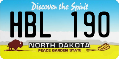 ND license plate HBL190