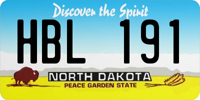 ND license plate HBL191