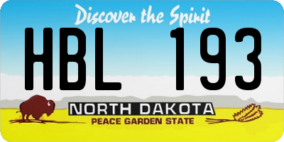 ND license plate HBL193