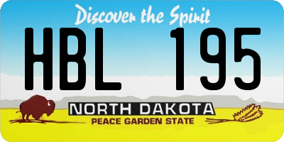 ND license plate HBL195