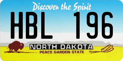 ND license plate HBL196