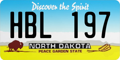 ND license plate HBL197