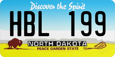 ND license plate HBL199