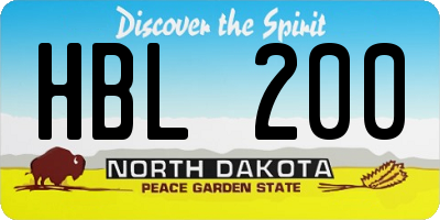 ND license plate HBL200