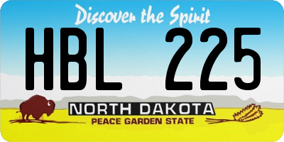 ND license plate HBL225