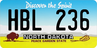 ND license plate HBL236