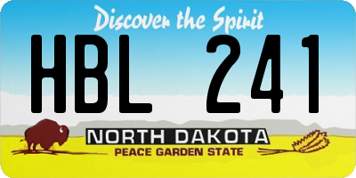 ND license plate HBL241